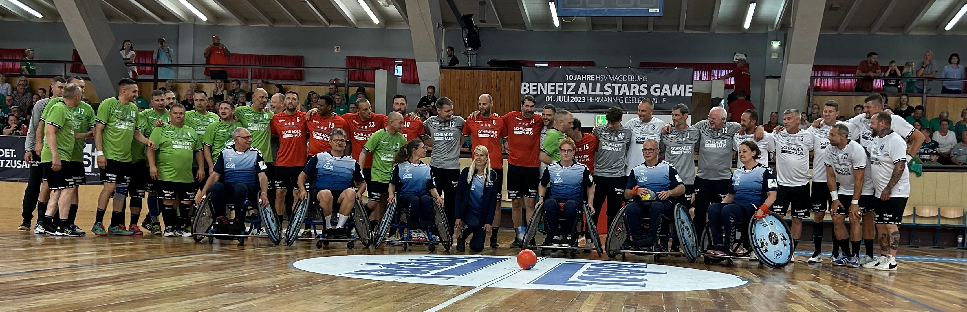 Allstar Teams mit den Rollstuhlhandballern der RSG Blue Bandits 